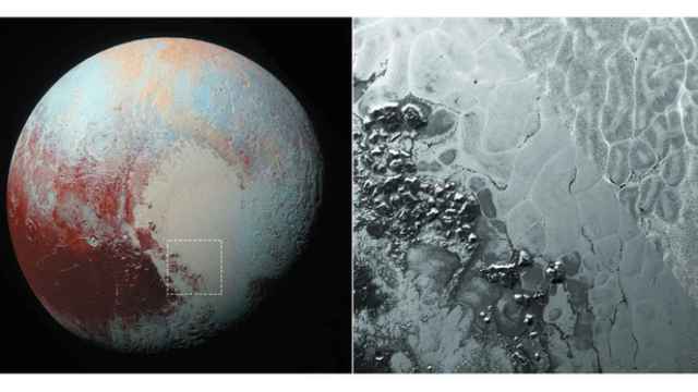 Plutón y su superficie poligonada.