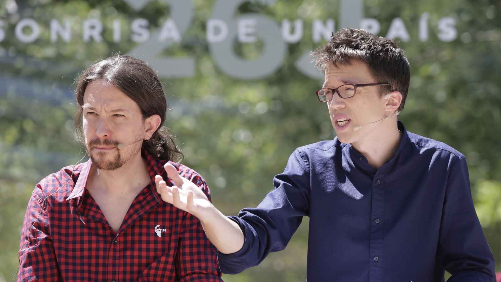 Pablo Iglesias e Íñigo Errejón en la presentación de la campaña.