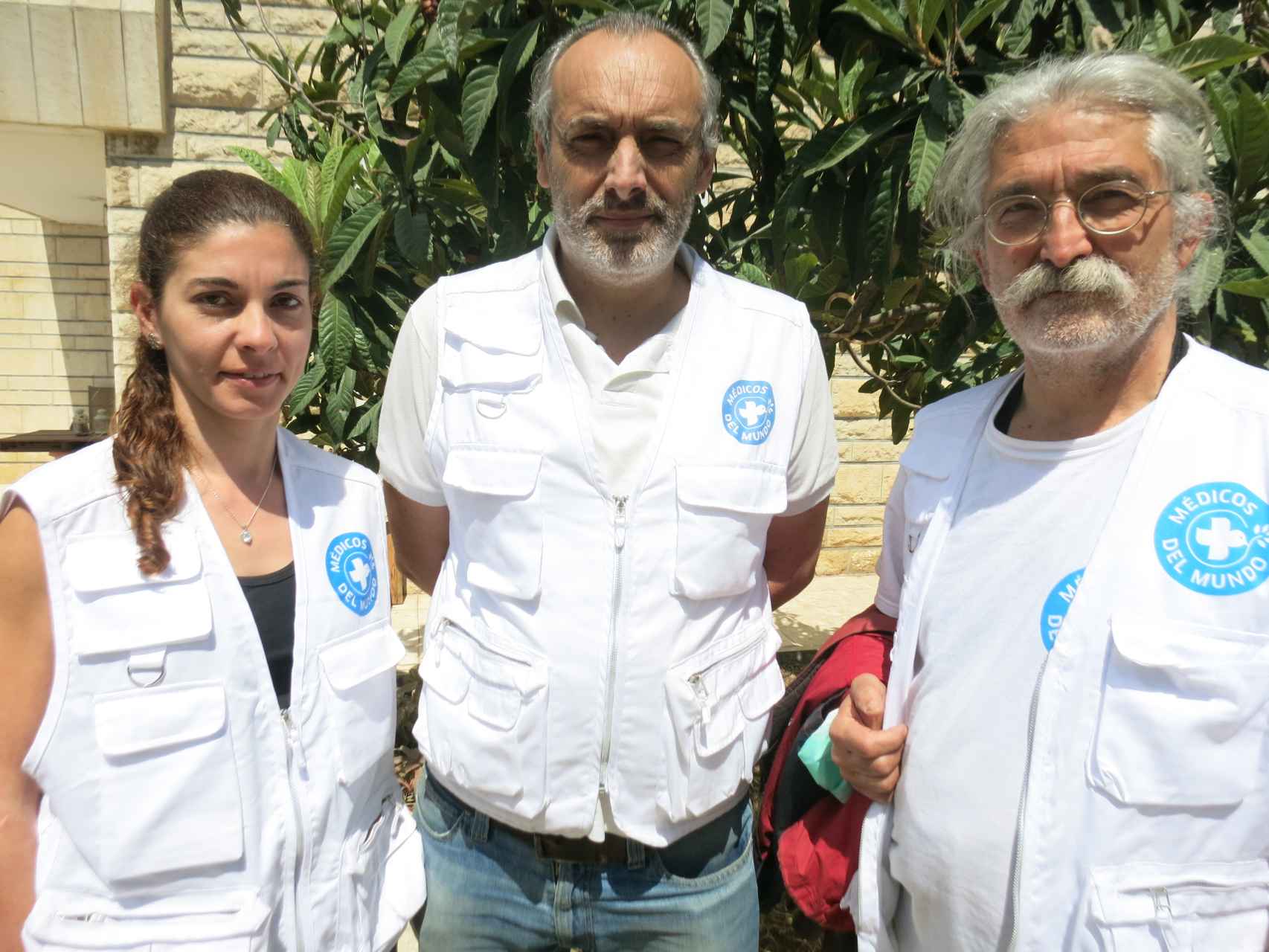 Morcillo, Noya y Altarriba son el equipo español de MDM desplazado a Gaza en esta misión.