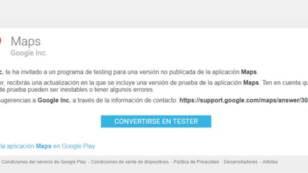 Google Maps ahora también tiene versión en pruebas