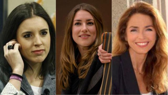 Irene Montero (izqda), María Such, Patricia Reyes