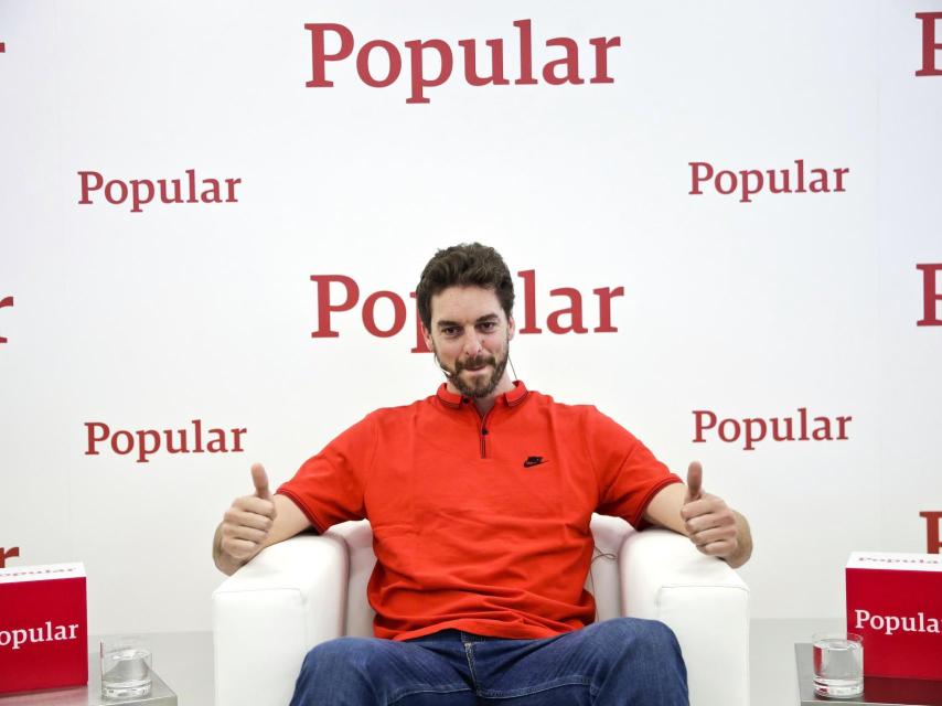 Pau Gasol durante la primera rueda de prensa a su regreso a España.