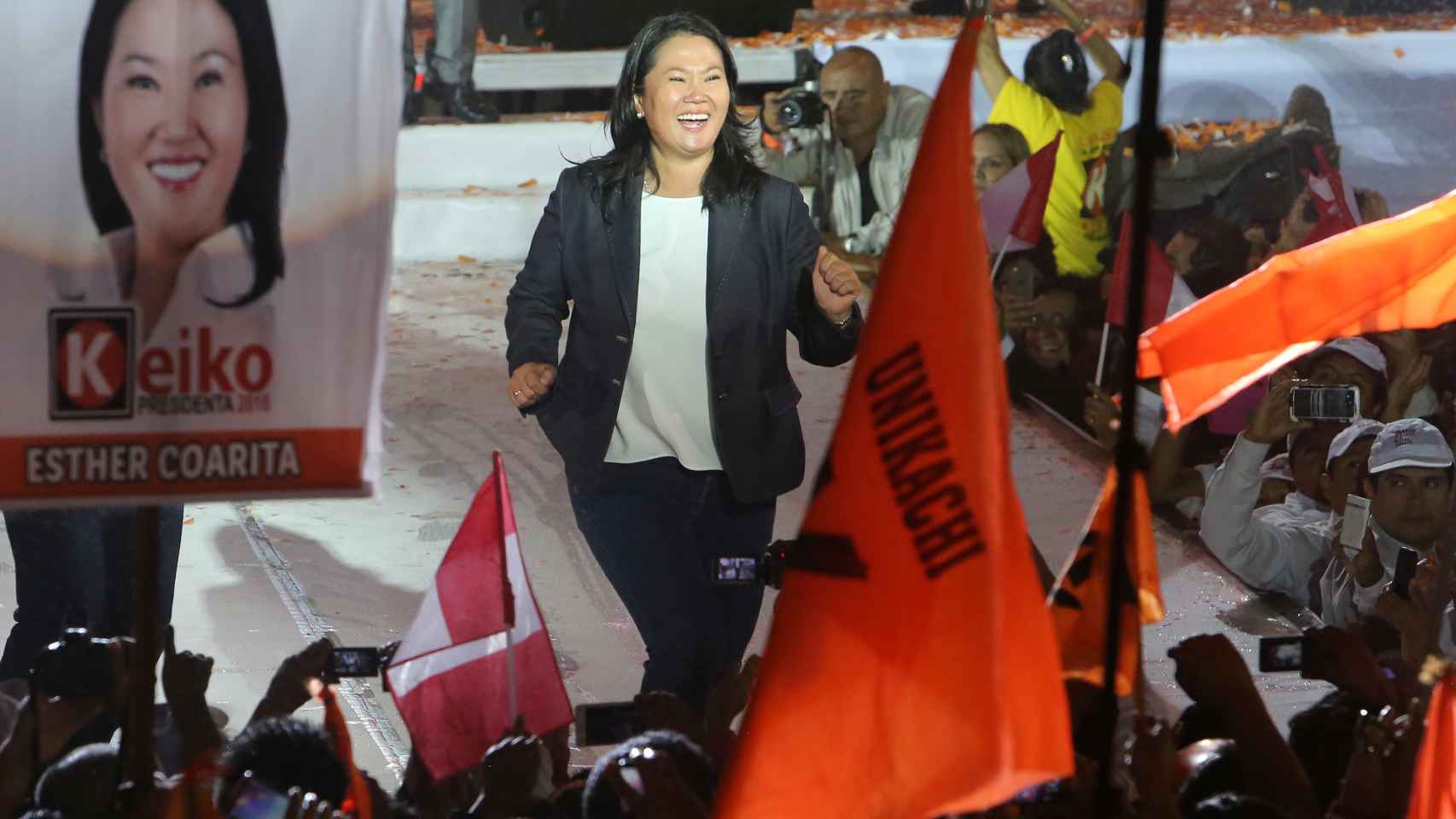Keiko Fujimori, en un acto de campaña.