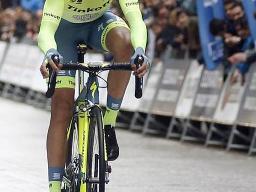 Contador, en plena etapa.