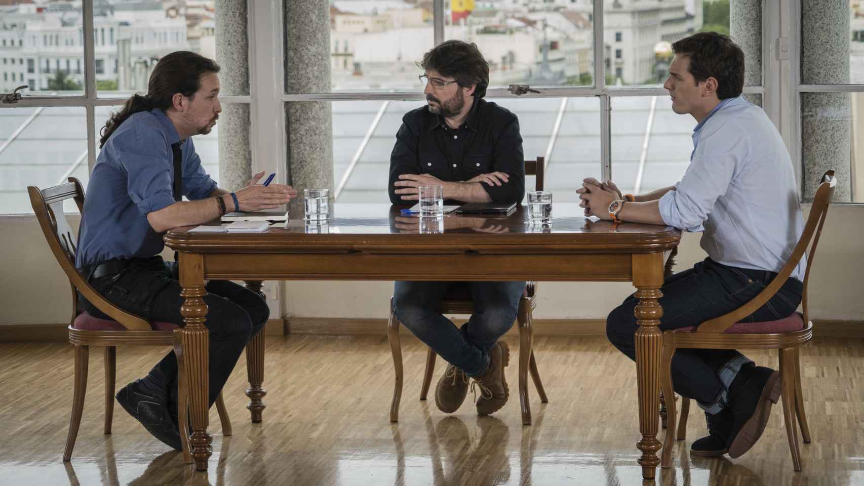 Iglesias y Rivera en el debate de 'Salvados' moderado por Évole.