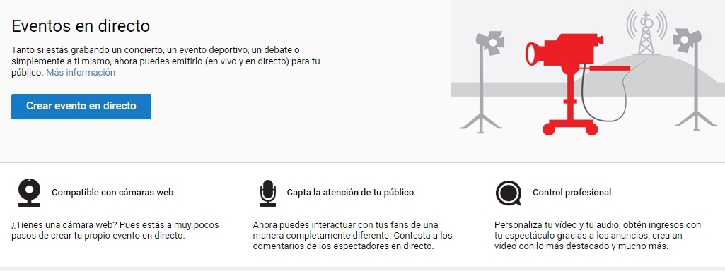 emision en directo youtube