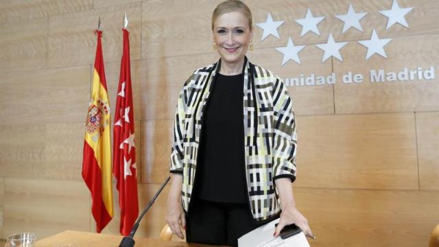 Cristina Cifuentes durante una rueda de prensa.