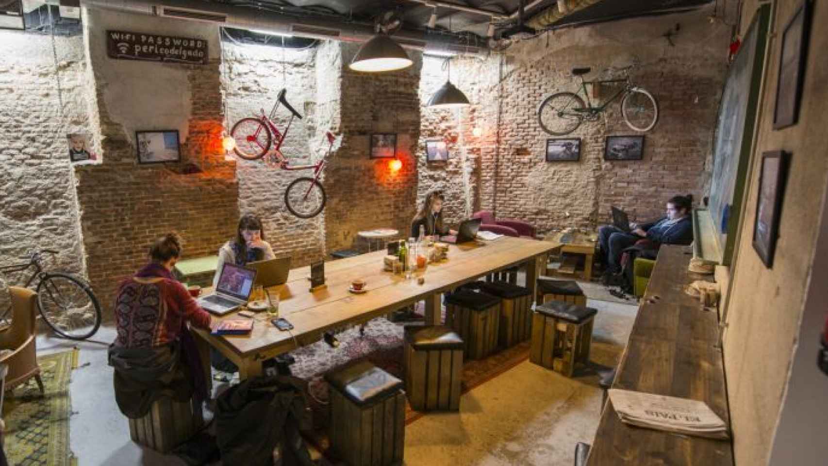 Cycling cafe  workplace.