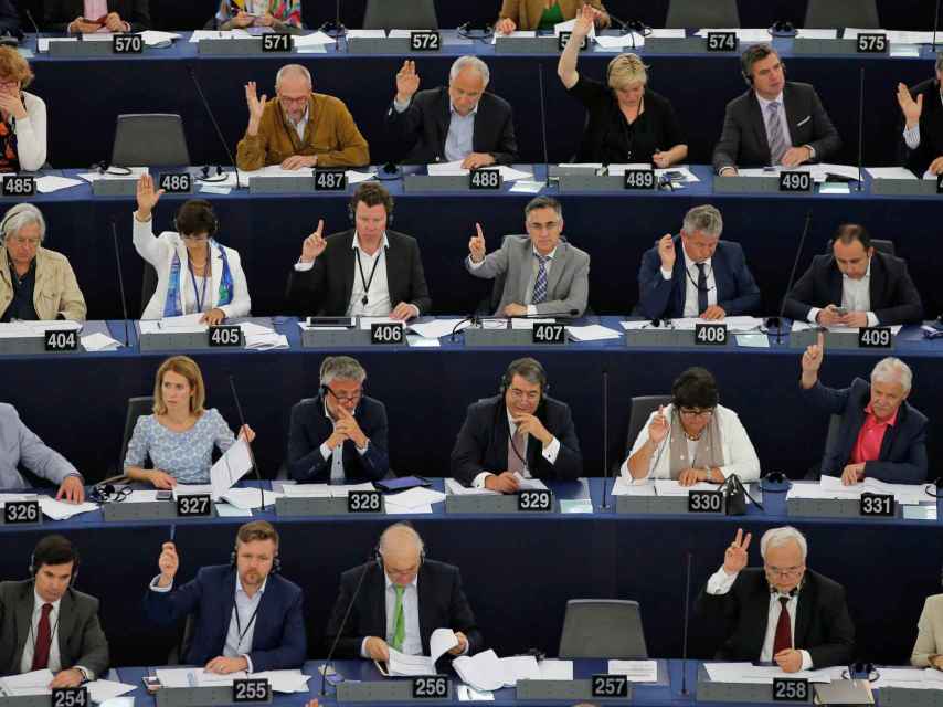 El pleno de la Eurocámara durante una votación