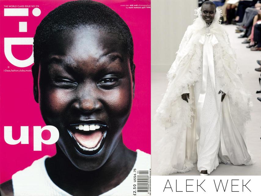 Alek Wek en la portada de I-D y desfilando para Chanel