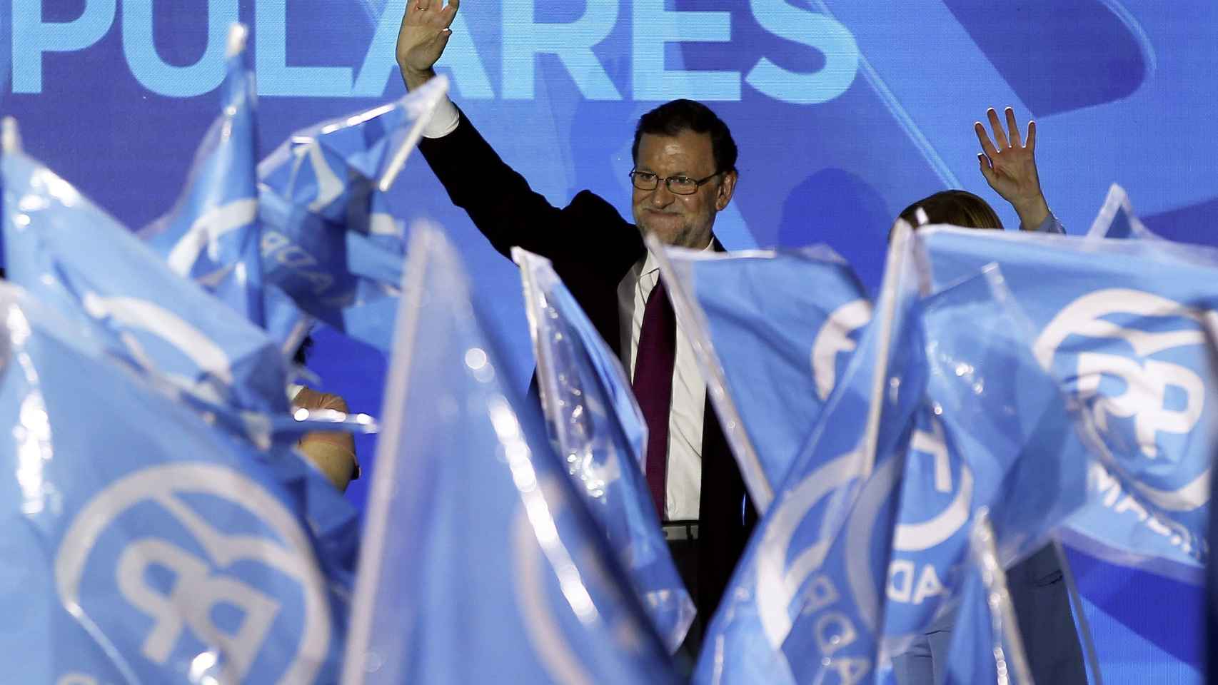 Rajoy, anoche en el primer mitin de la campaña de los populares