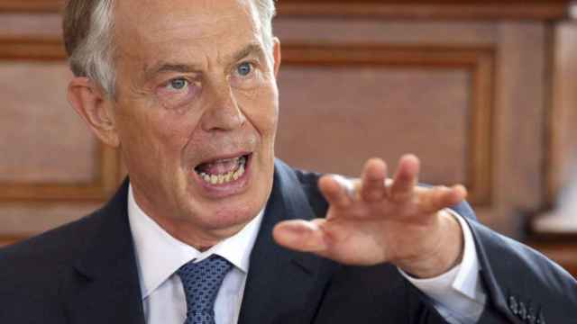 Tony Blair durante un acto de campaña con motivo del 'brexit'.