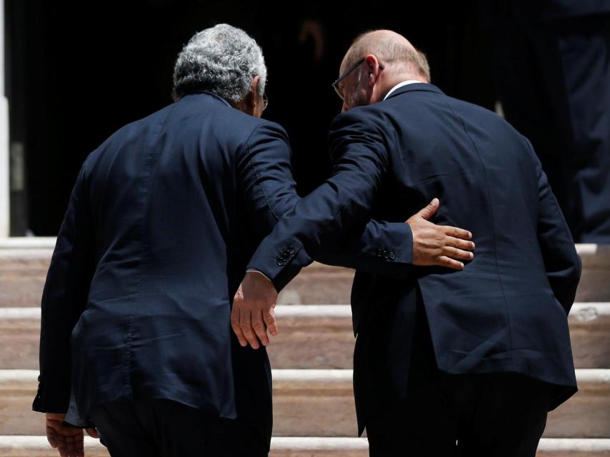 Costa recibe al presidente del Parlamento europeo, Schultz.