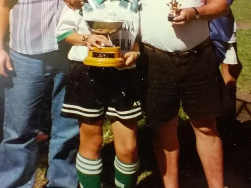 Martín, durante su etapa de formación en Argentina, junto a su padre (izquierda) y su abuelo