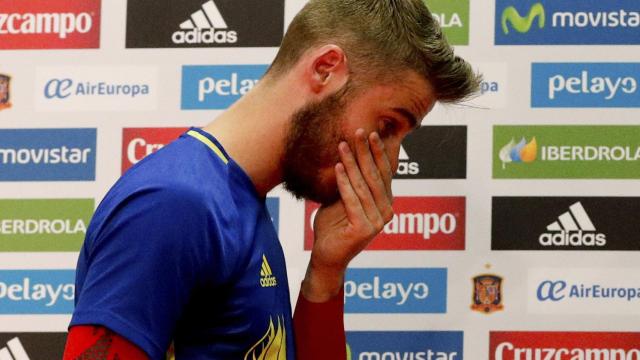 David de Gea, tras su comparecencia ante los medios en La Rochelle.