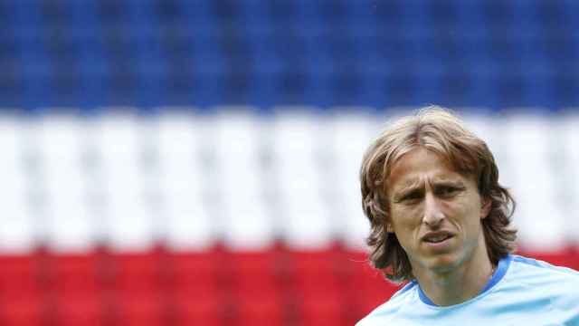 Luka Modric durante un entrenamiento con Croacia.