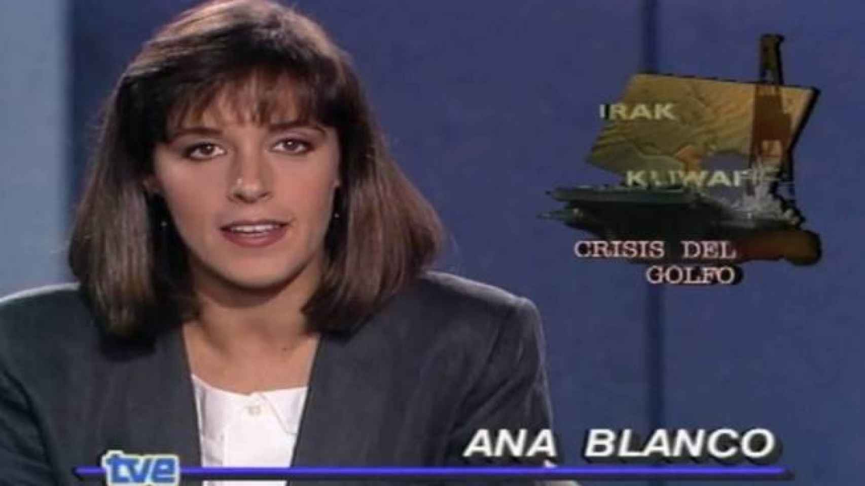 Ana Blanco en su primer informativo en TVE