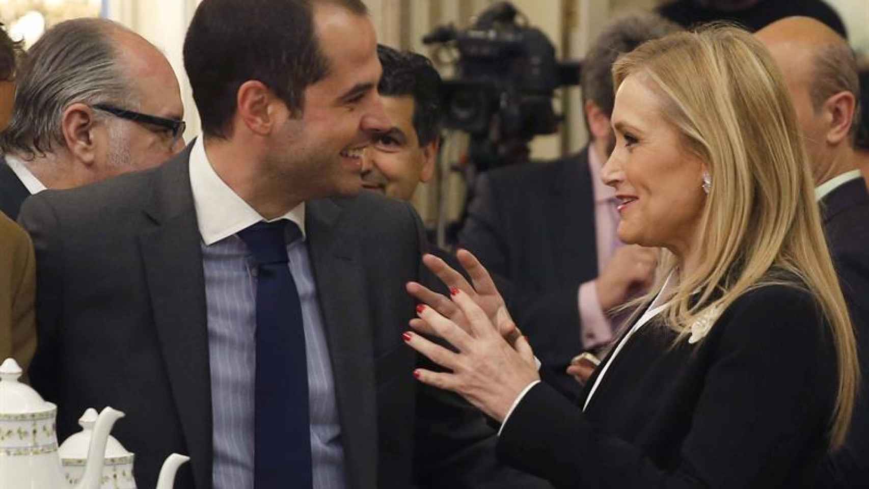 Cristina Cifuentes junto con el líder de C´s en Madrid, Ignacio Aguado.