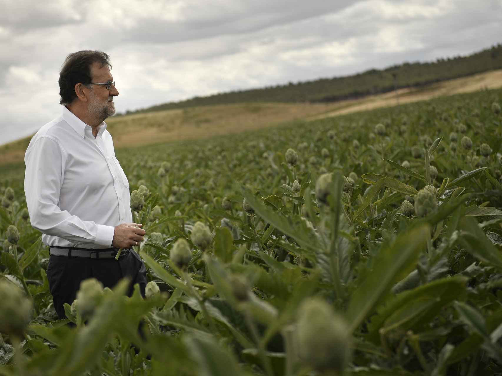 Mariano Rajoy en uno de sus actos de campaña electoral en Tudela