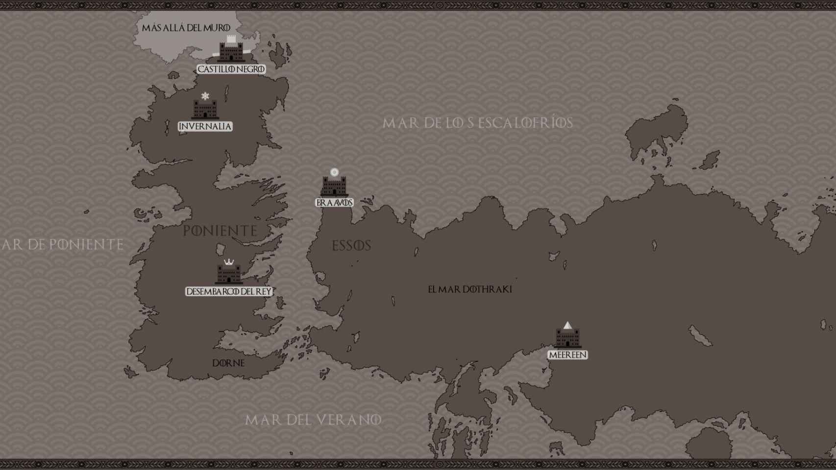 El mapa de Poniente de Juego de Tronos