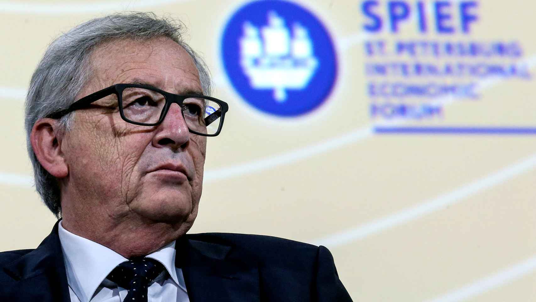 Jean-Claude Juncker, durante su intervención en el foro económico de San Petersburgo