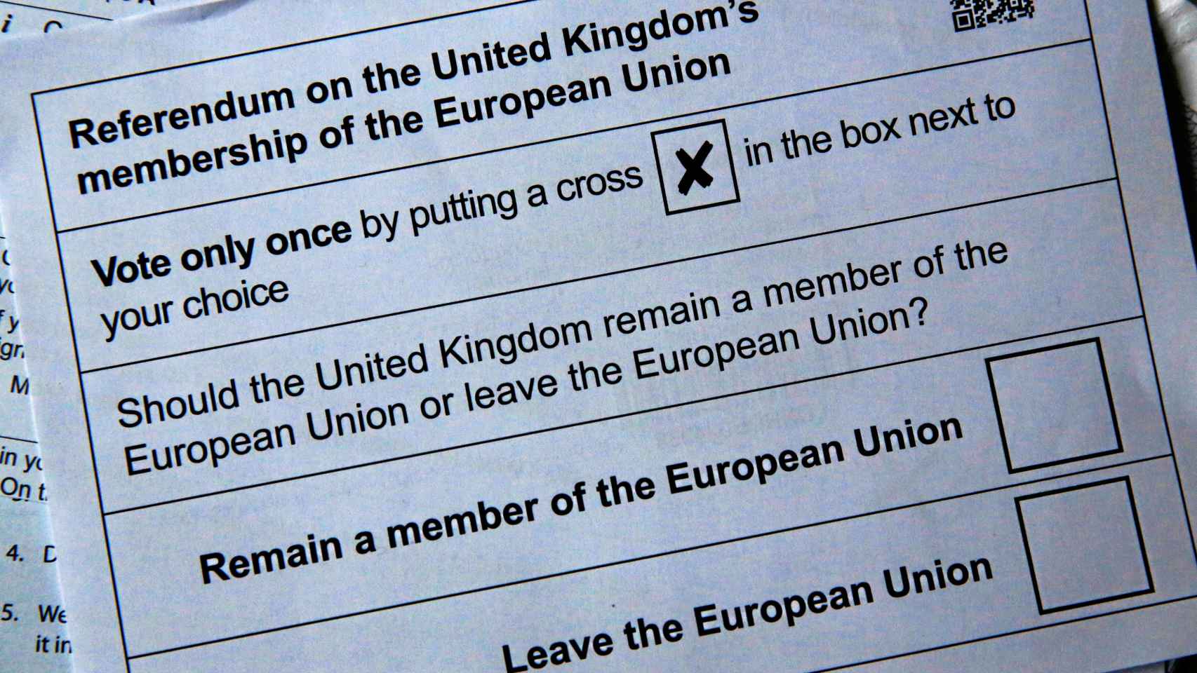 La papeleta del referéndum.