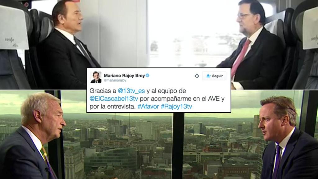Busca las siete diferencias: Rajoy en 13tv y Cameron en Channel 4