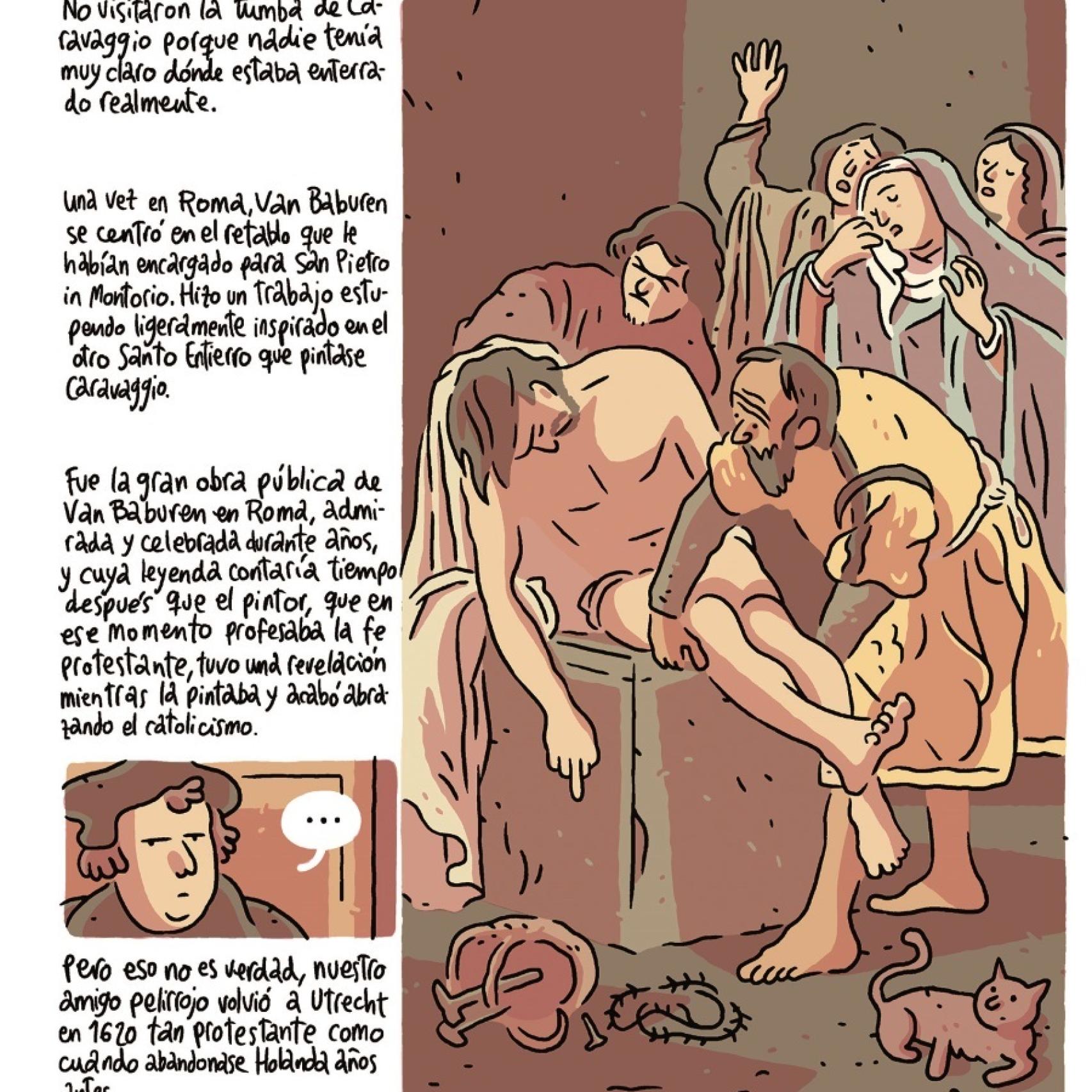 Página del cómic de Álvaro Ortiz que se edita para la exposición del Thyssen.