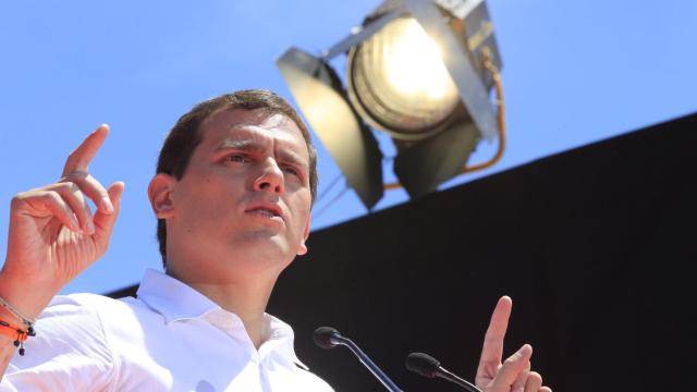 Albert Rivera, en el acto celebrado en el parque de Berlín, en Madrid