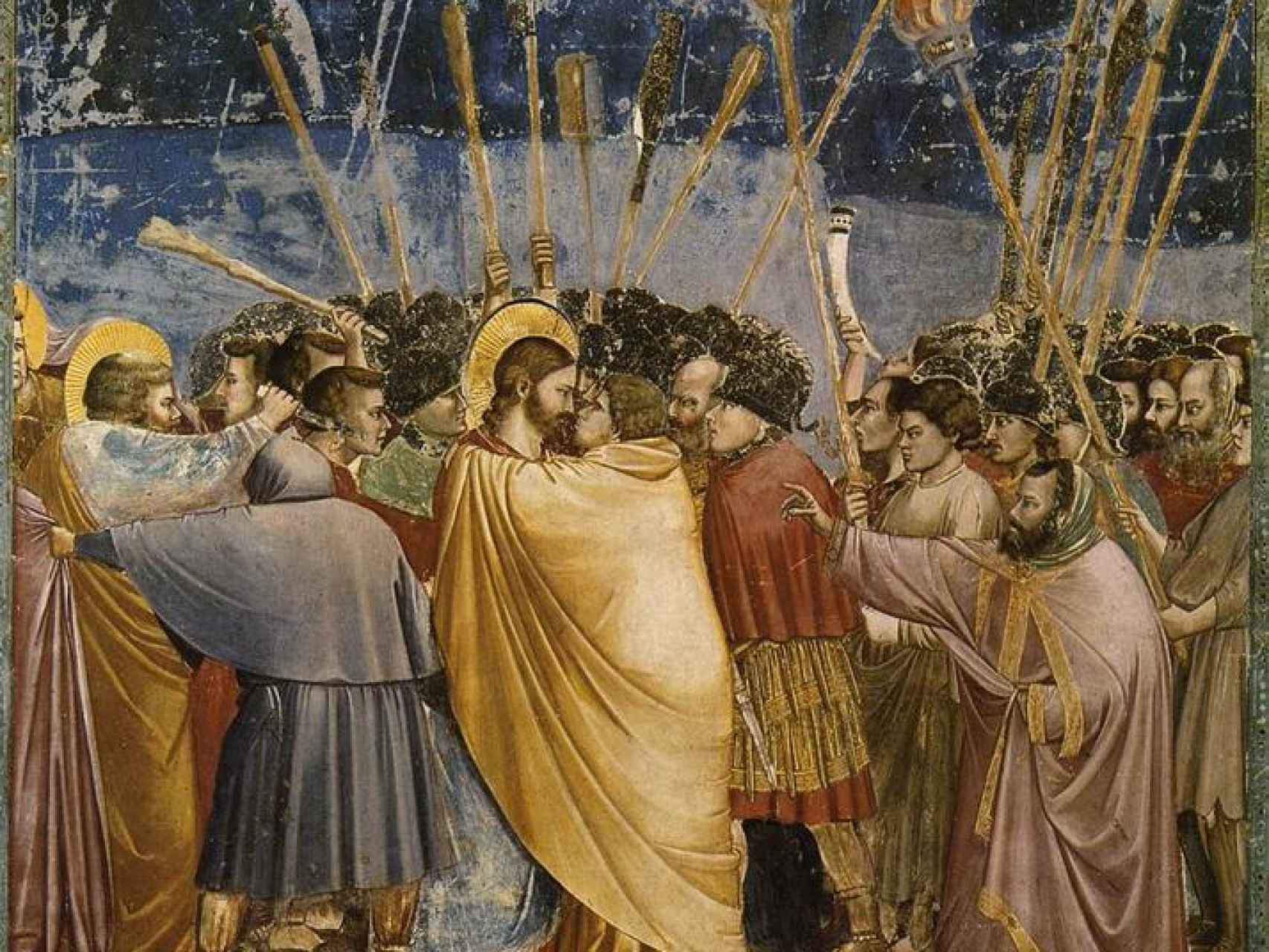 El prendimiento de Jesús de Giotto