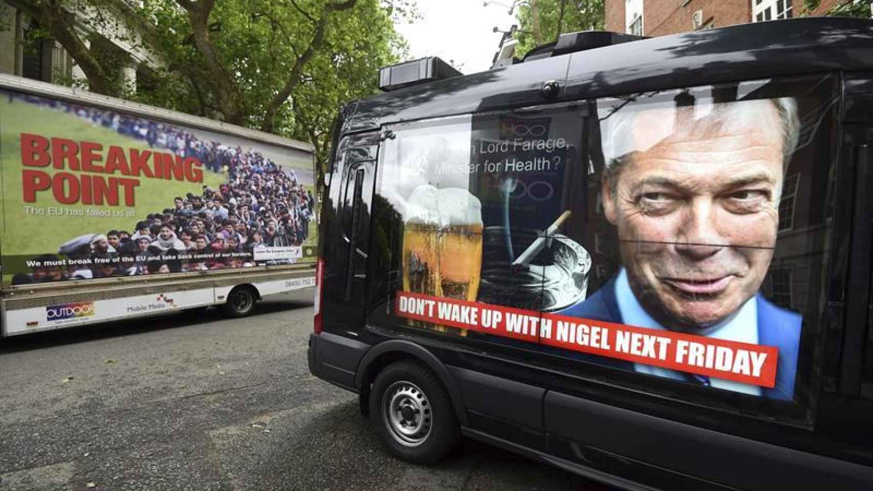 Cartel de la campaña de Nigel Farage, del nacionalista UKiP.