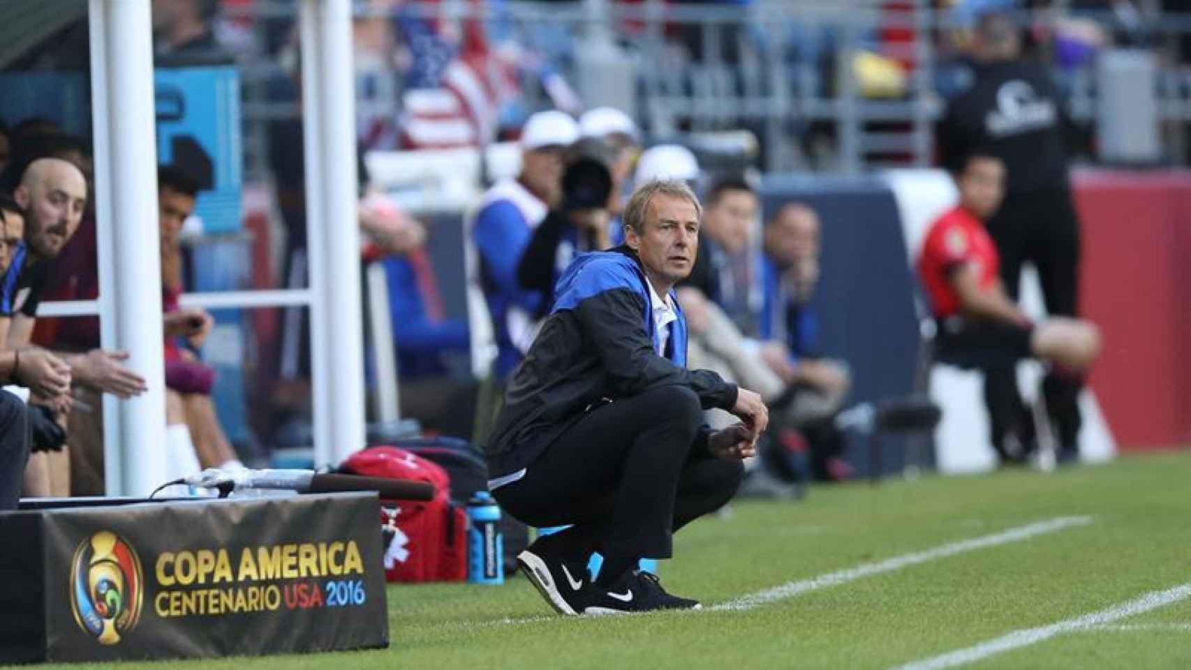 Jürgen Klinsmann, en la banda, en la Copa América.