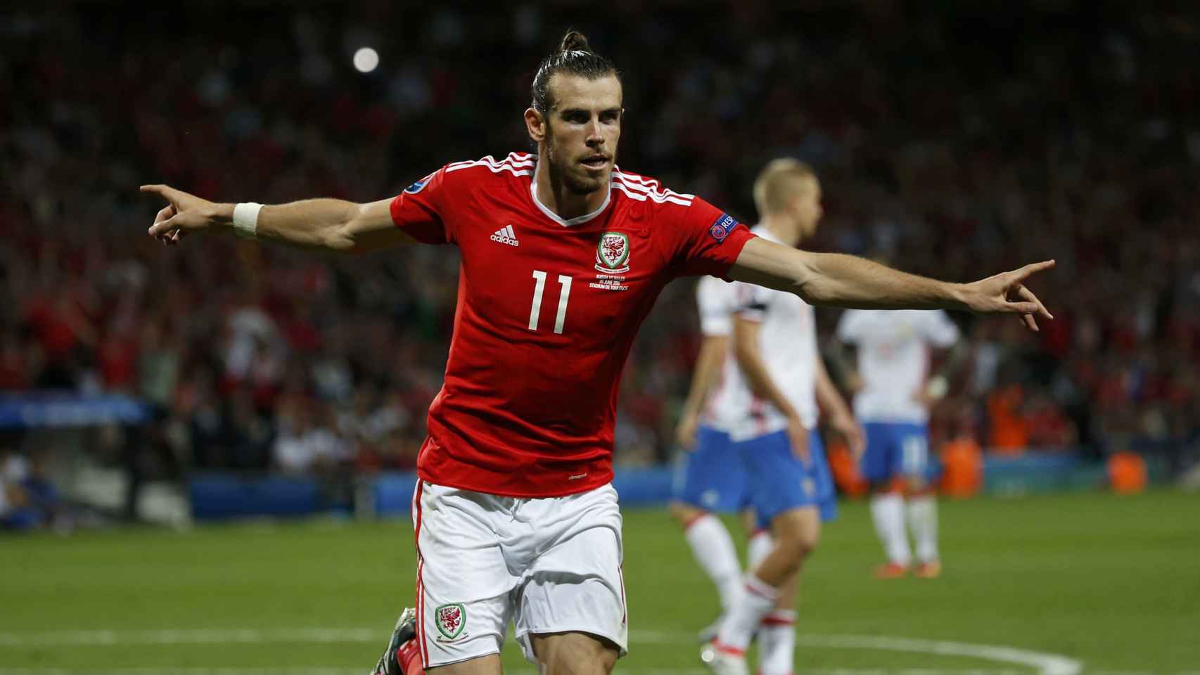 Bales celebra su gol ante Rusia.
