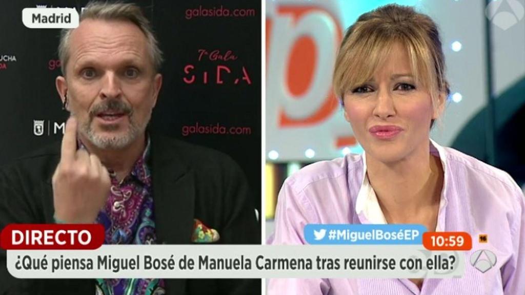 Miguel Bosé se niega a hablar de política con Susanna Griso