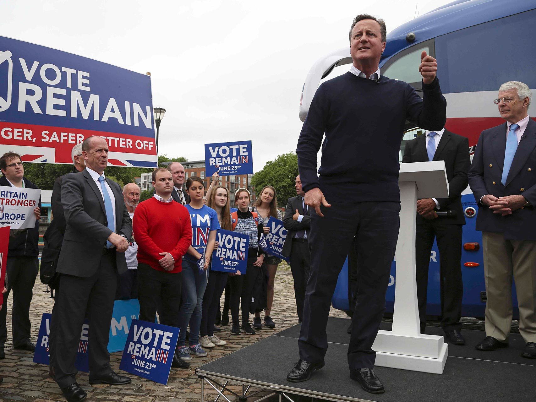 David Cameron durante un mitin en Bristol.