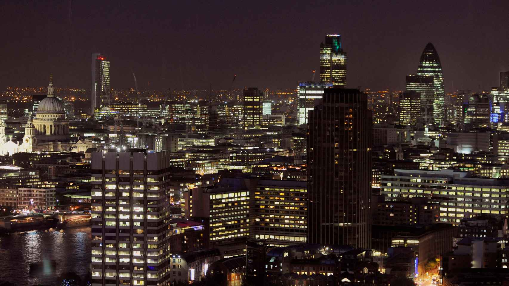 Vista del distrito financiero de Londres.