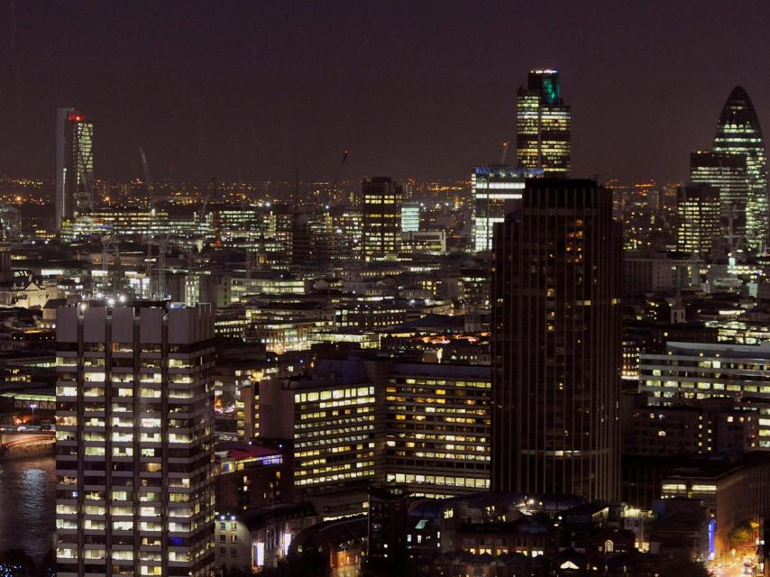 Vista del distrito financiero de Londres.