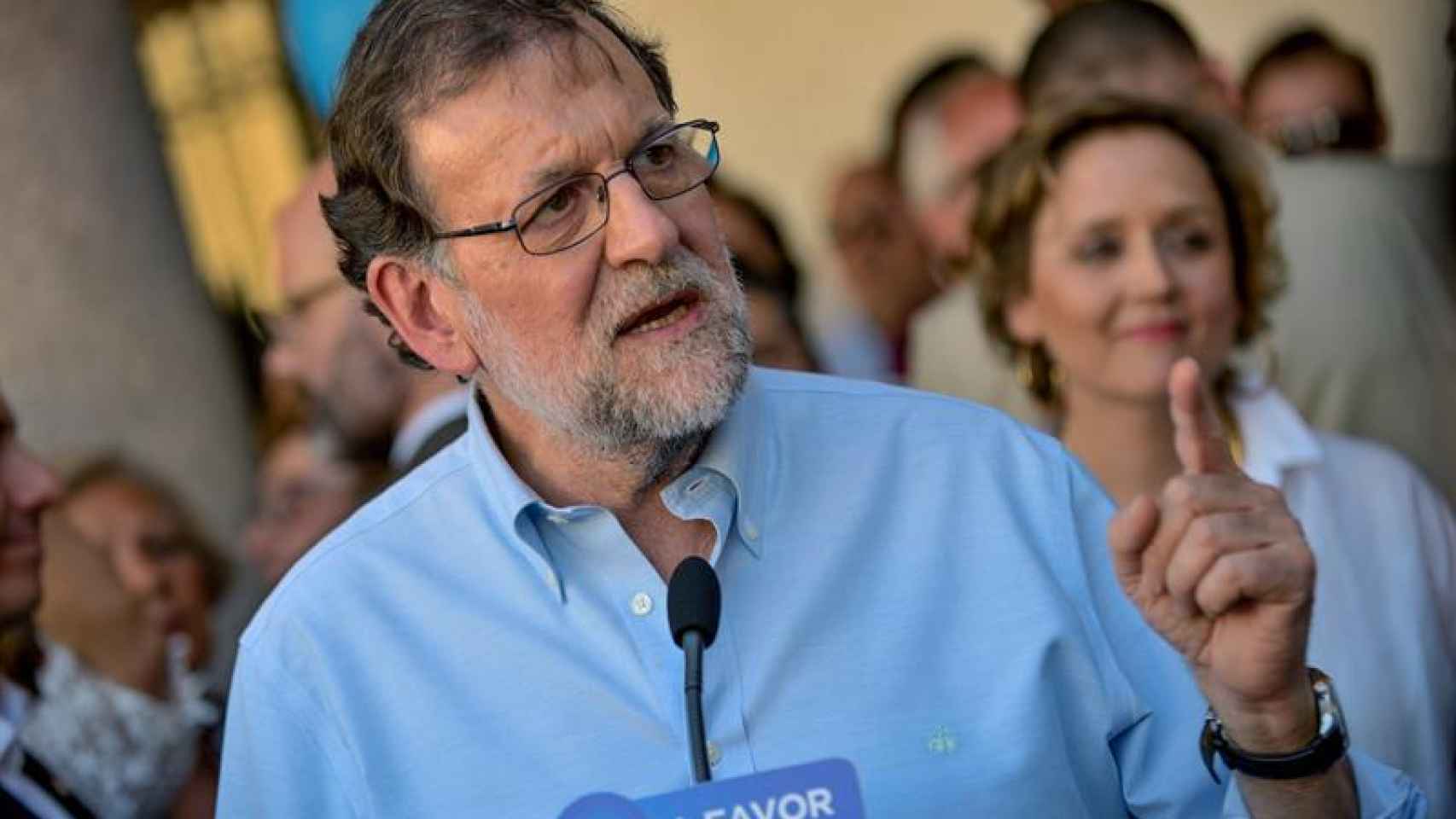 Mariano Rajoy, durante un encuentro con afiliados de La Puebla de Montalbán.