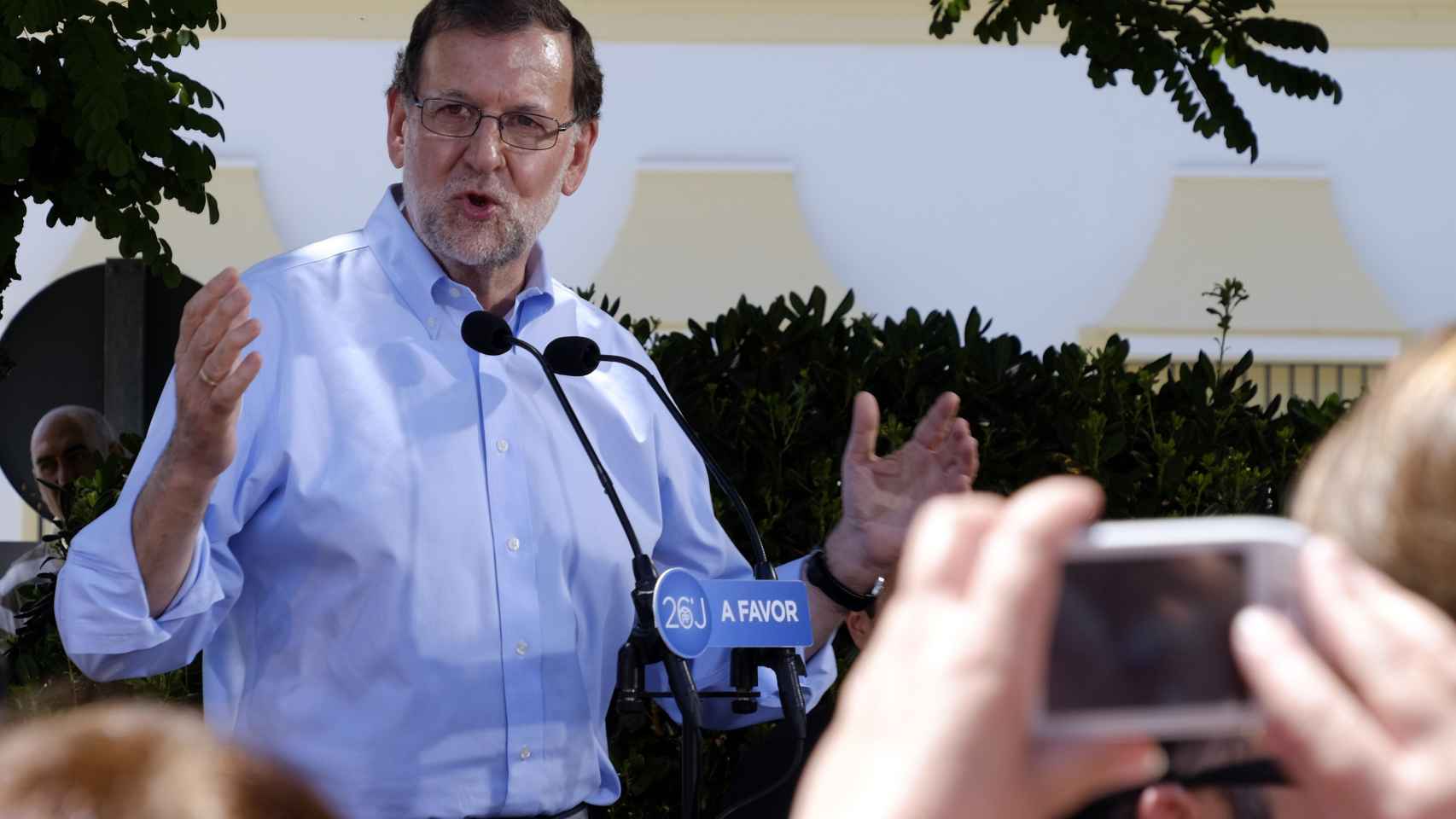 Mariano Rajoy en Santa Olalla del Cala, en Huelva.