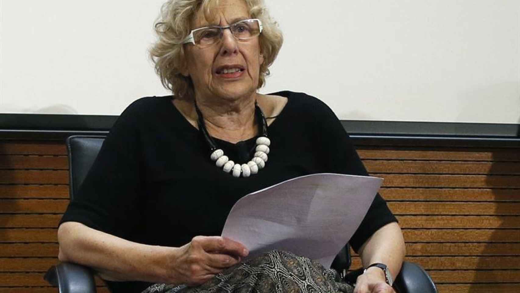 Manuela Carmena, durante una presentación en el Ayuntamiento.