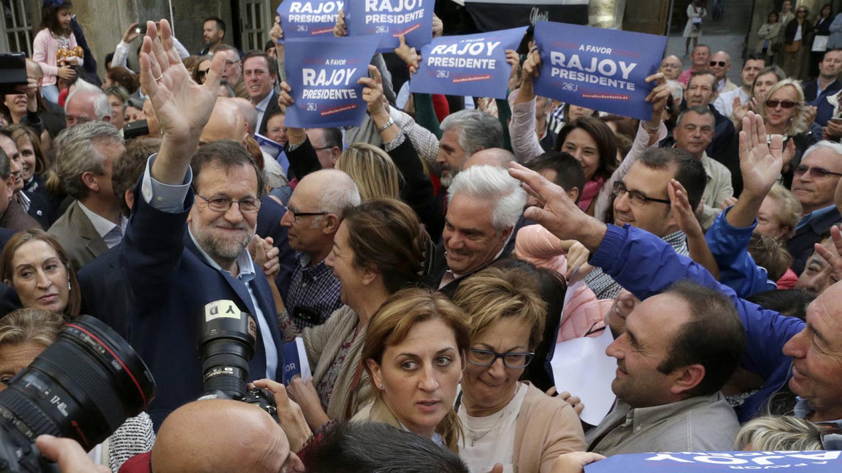 Mariano Rajoy, durante un mitin