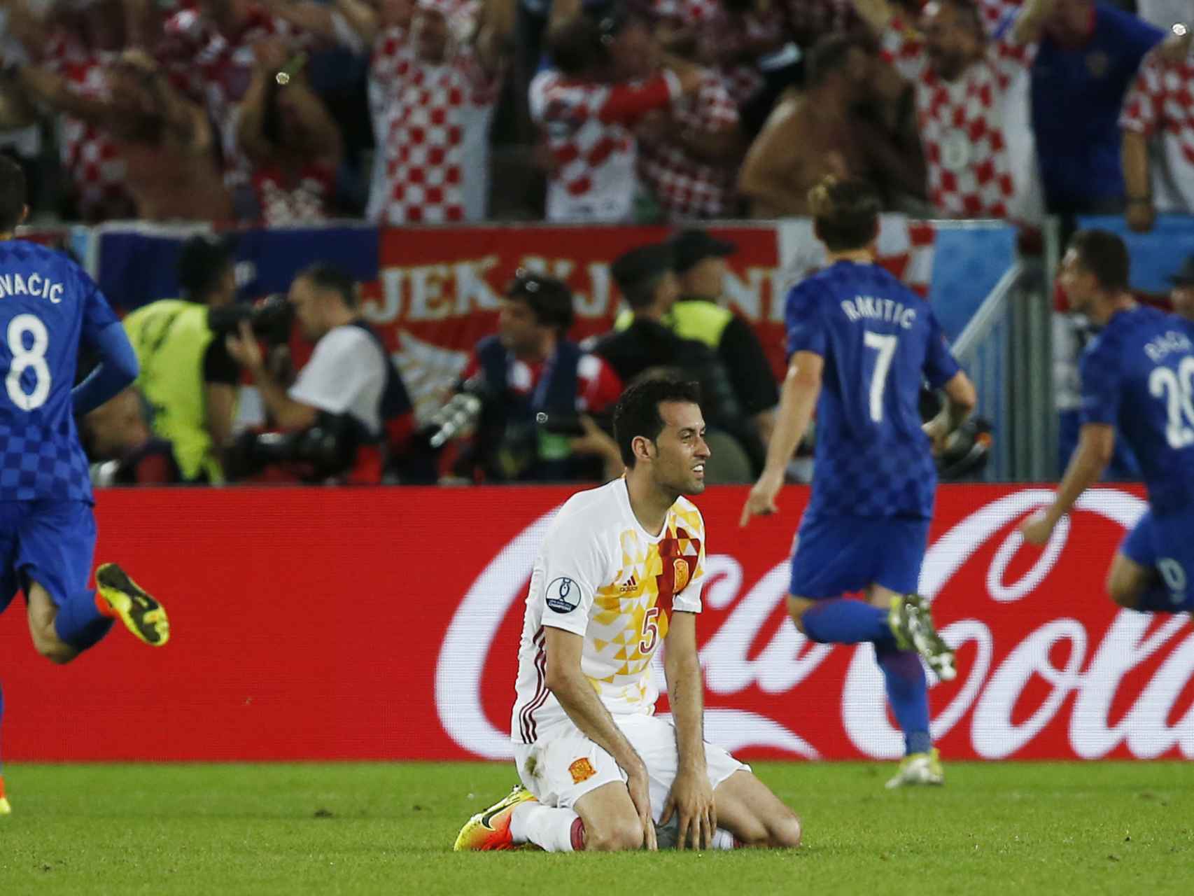 Busquets, tras el gol de Croacia.
