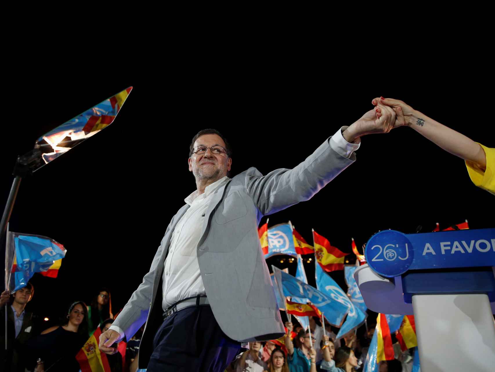 Mariano Rajoy, durante el cierre de campaña del PP.