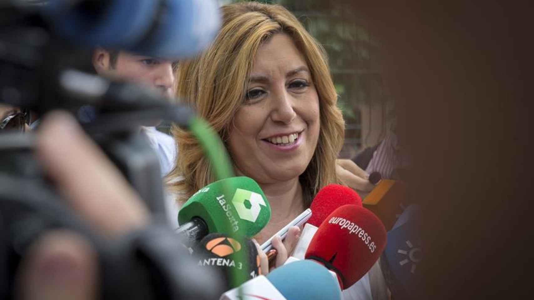 La presidenta de la Junta de Andalucía, Susana Díaz, tras votar