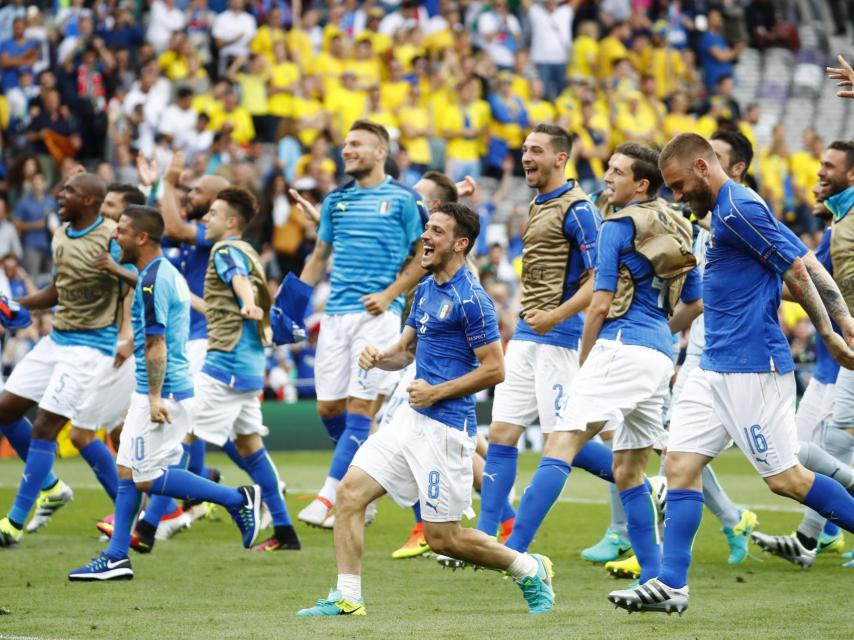 Jugadores italianos en la Eurocopa.