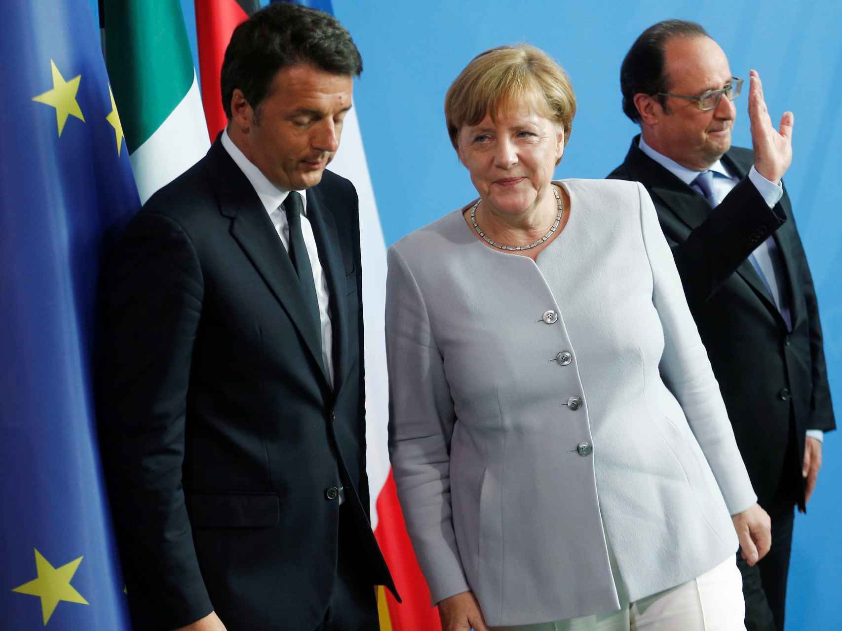 Merkel, Renzi y Hollande se han reunido en Berlín tras el triunfo del brexit.