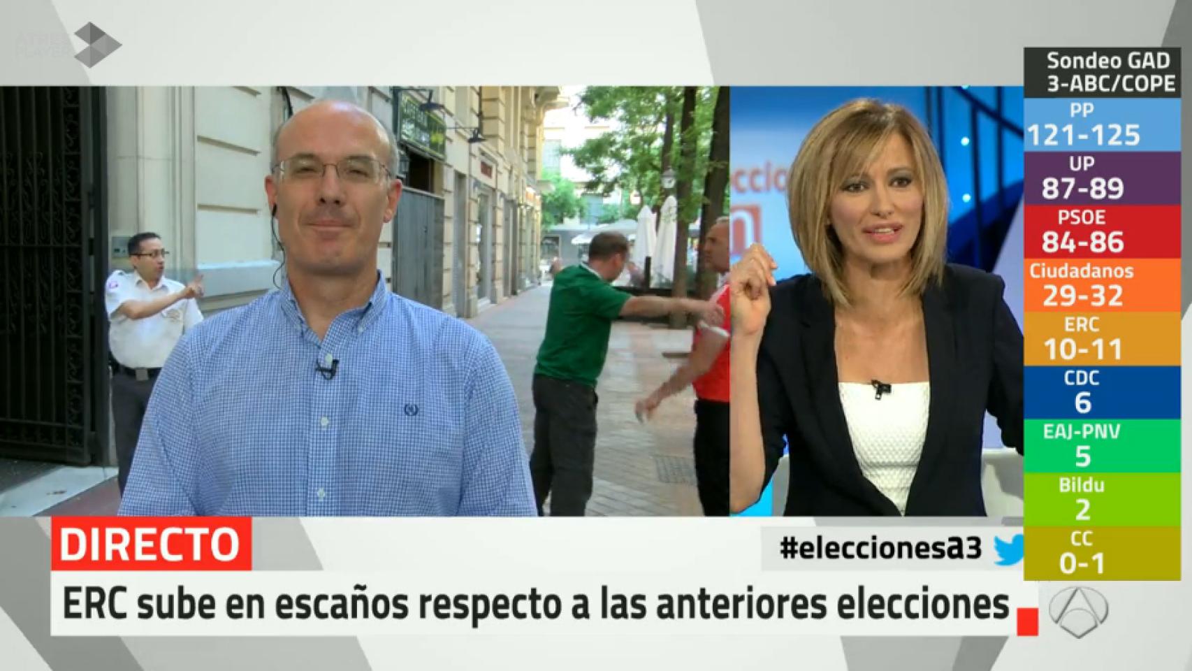 La pelea en directo durante el Especial Elecciones de Antena 3