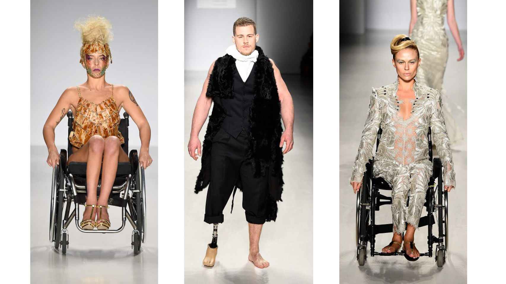 Modelos con discapacidad en la Fashion week de Nueva York en 2015.