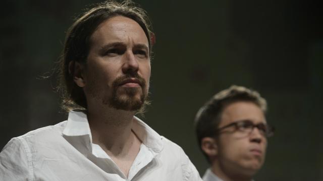 Pablo Iglesias e Íñigo Errejón en la noche del 26-J.