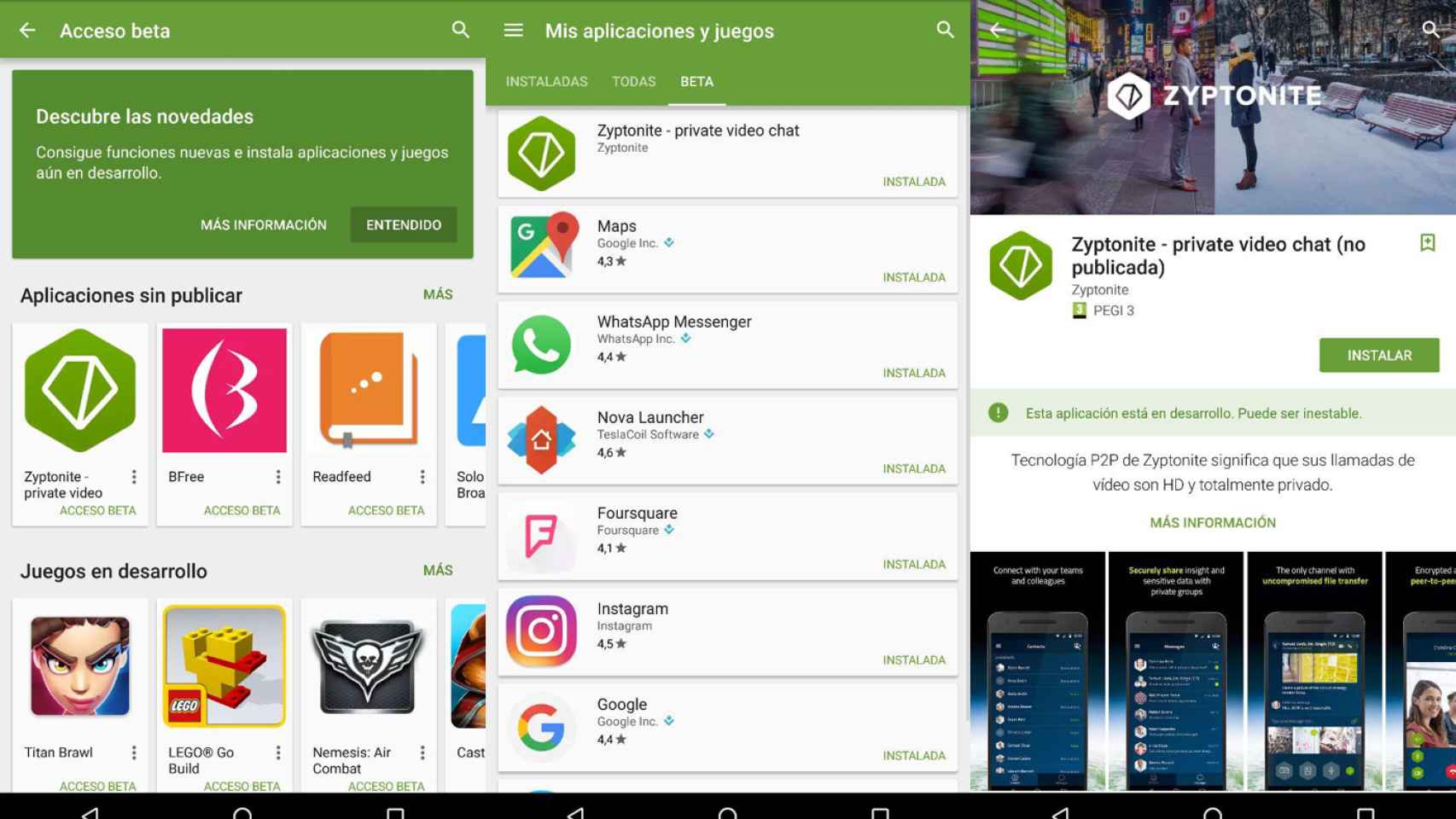 Google Play 6.8 permite acceder a las versiones beta directamente